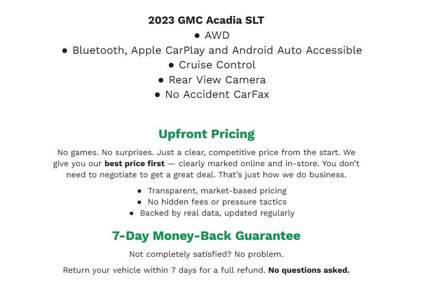 Certified 2023 GMC Acadia SLT w/ Trailering Package image 2