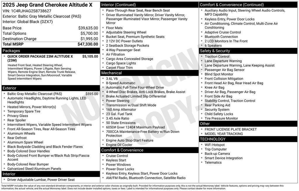 Certified 2025 Jeep Grand Cherokee Altitude AWD/4WD image 43