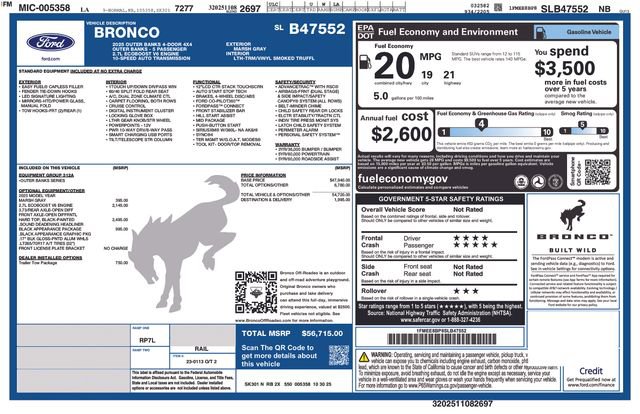 New 2025 Ford Bronco Outer Banks w/ Black Appearance Package image 6