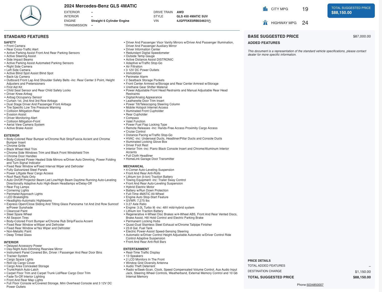 Used 2024 Mercedes-Benz GLS 450 4MATIC w/ Pinnacle Trim Package image 5