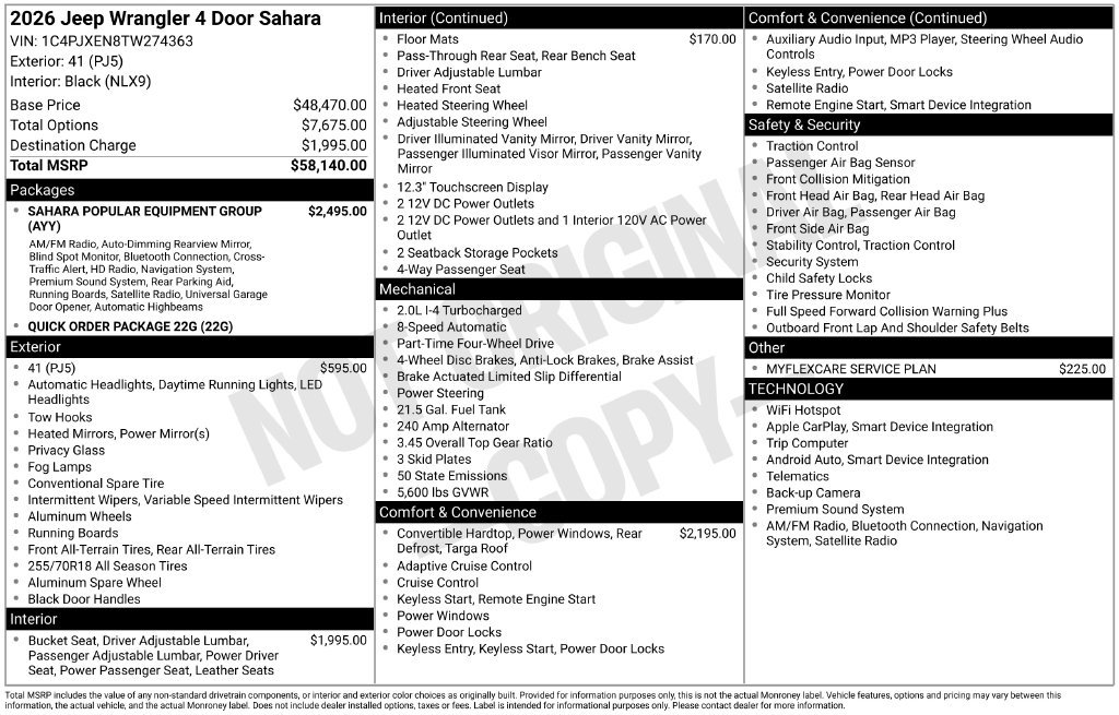 New 2026 Jeep Wrangler Unlimited Sahara AWD/4WD image 9