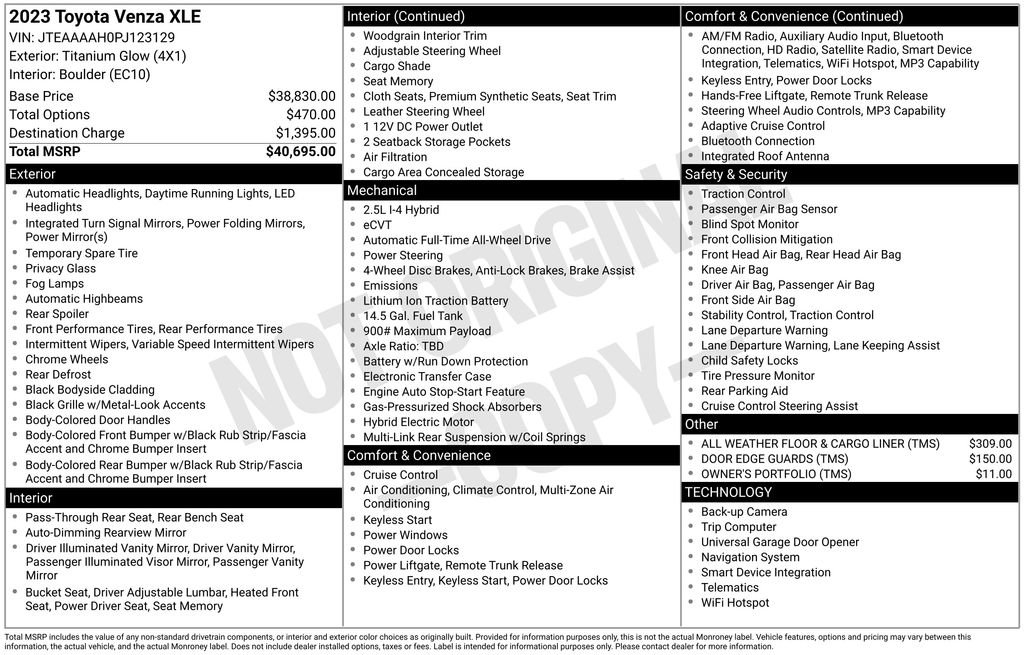Certified 2023 Toyota Venza XLE AWD/4WD image 5