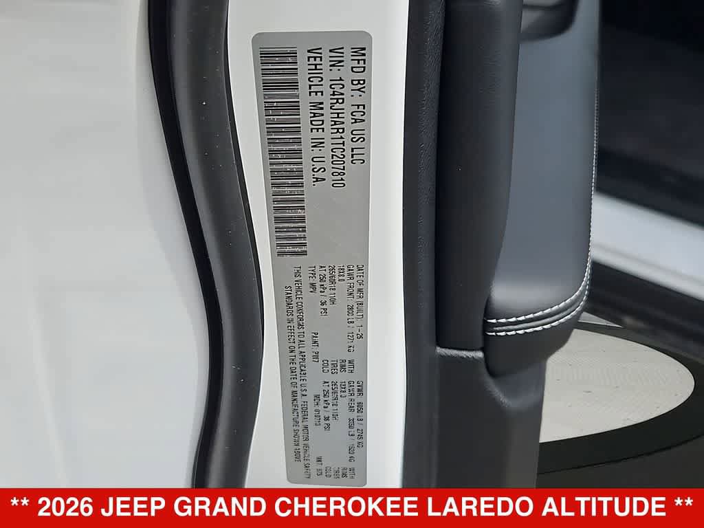 New 2026 Jeep Grand Cherokee Altitude AWD/4WD image 38