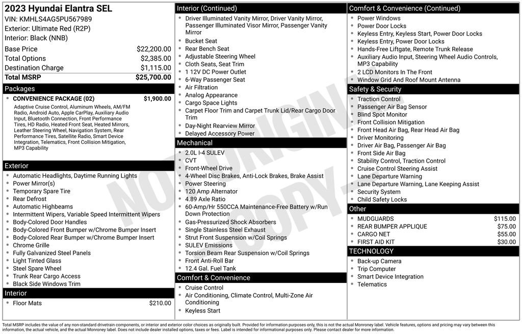 Used 2023 Hyundai Elantra SEL w/ Convenience Package FWD image 36