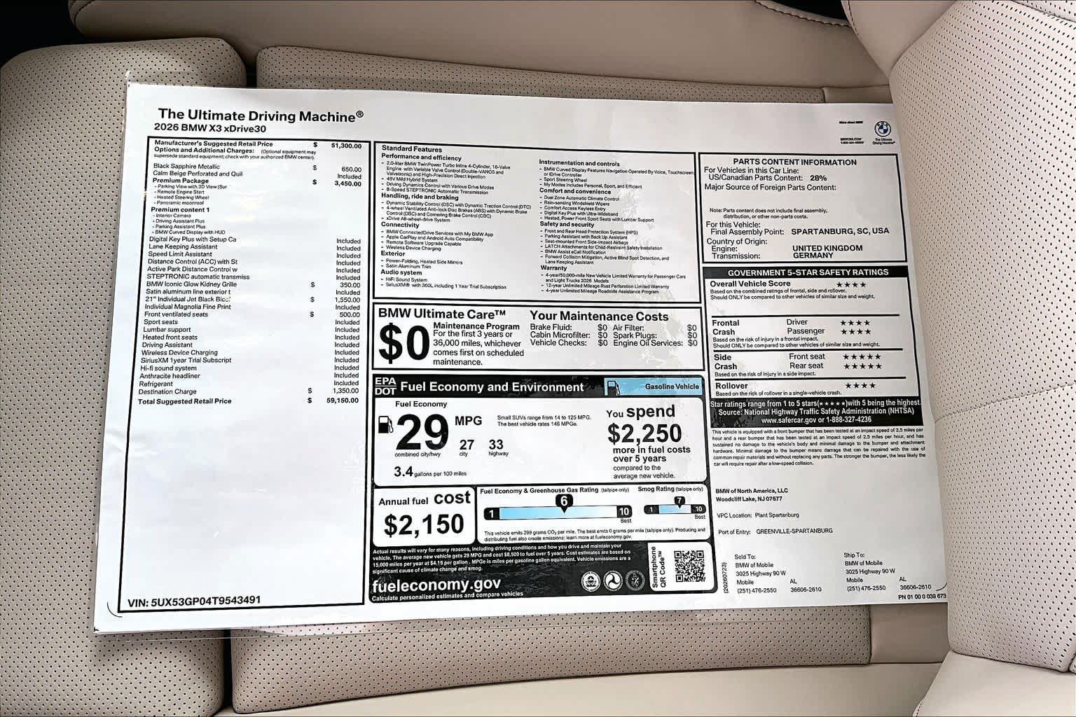 New 2026 BMW X3 xDrive30i w/ Premium Package AWD/4WD image 19