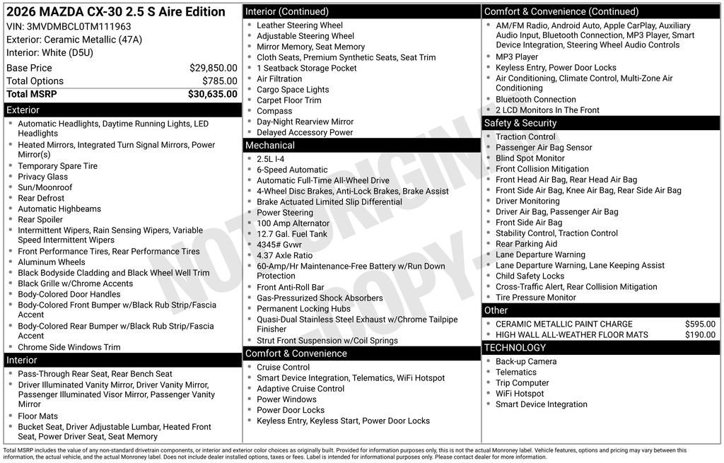 New 2026 MAZDA CX-30 AWD 2.5 S image 3
