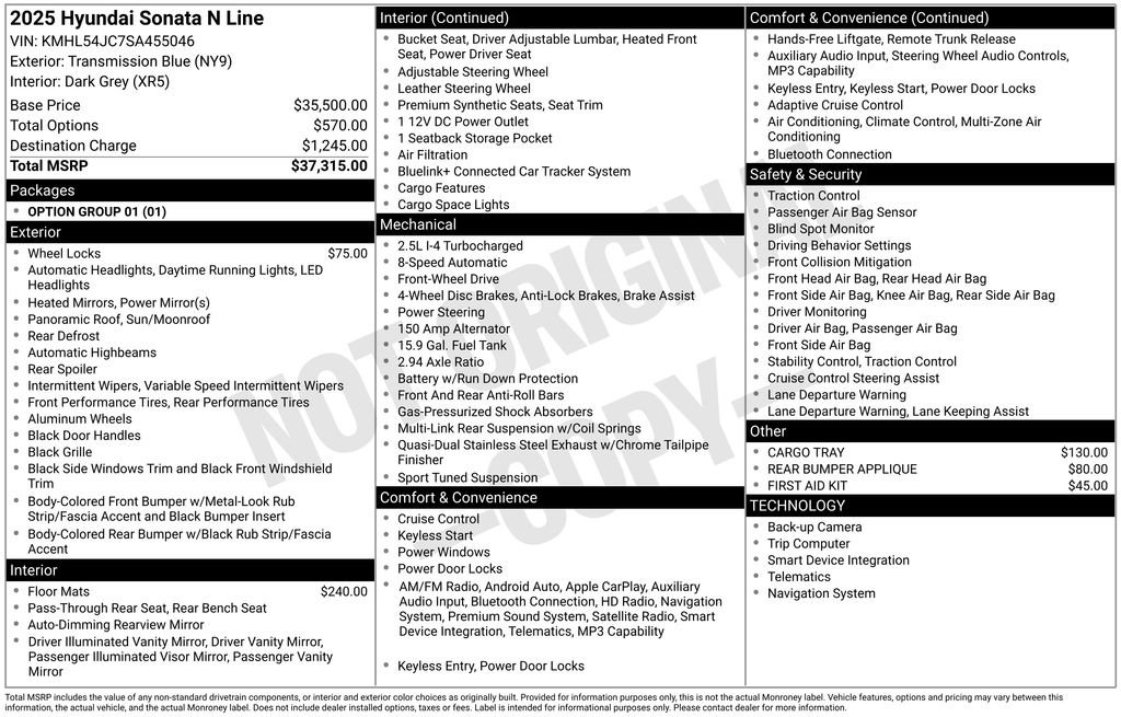 Certified 2025 Hyundai Sonata N Line image 8