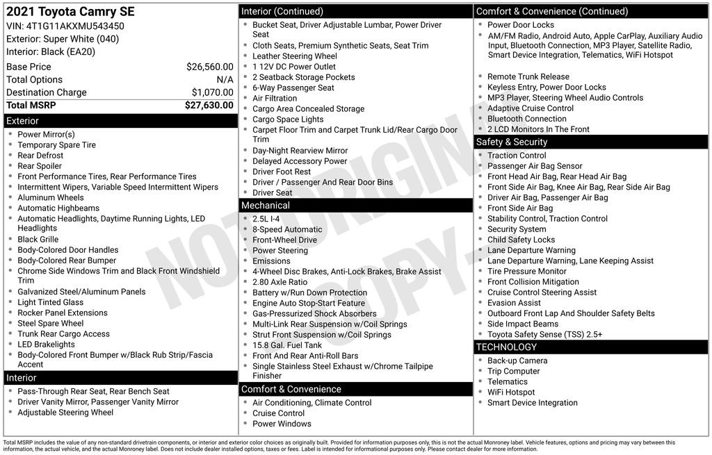 Used 2021 Toyota Camry SE image 11