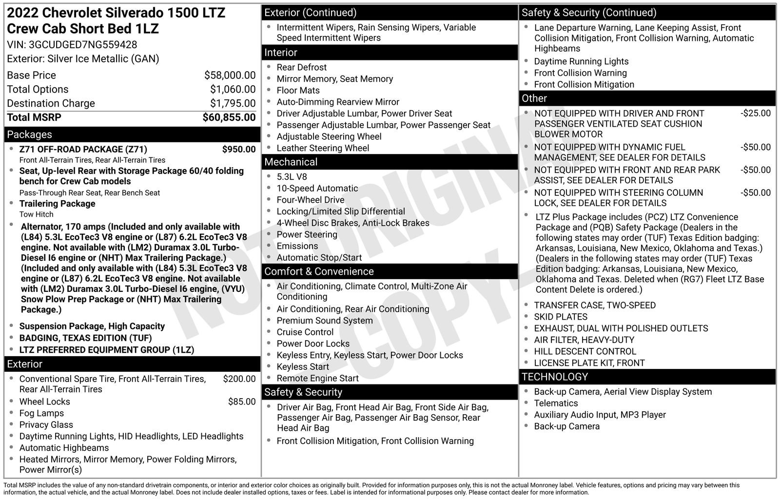 Used 2022 Chevrolet Silverado 1500 LTZ w/ Z71 Off-Road Package AWD/4WD image 32