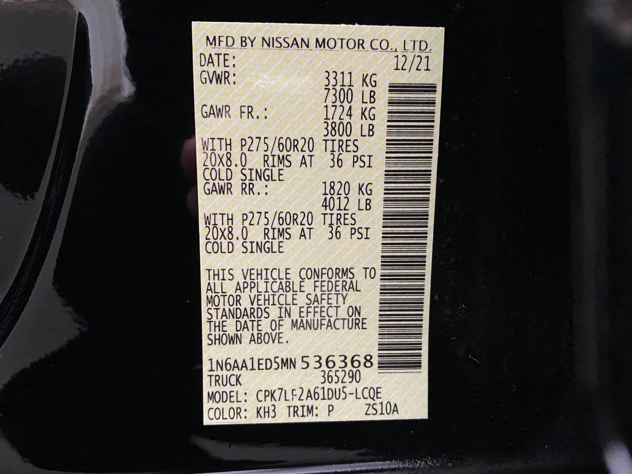 Used 2021 Nissan Titan Platinum Reserve w/ Moonroof Package image 37