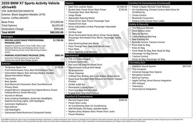 Used 2020 BMW X7 xDrive40i image 50