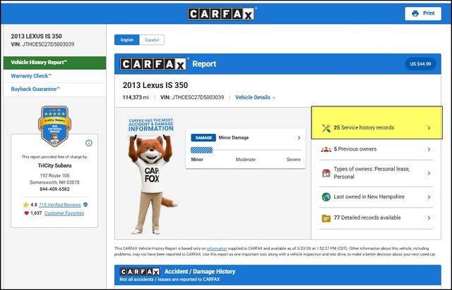 Used 2013 Lexus IS 350 AWD w/ Luxury Plus Pkg Value Edition image 7