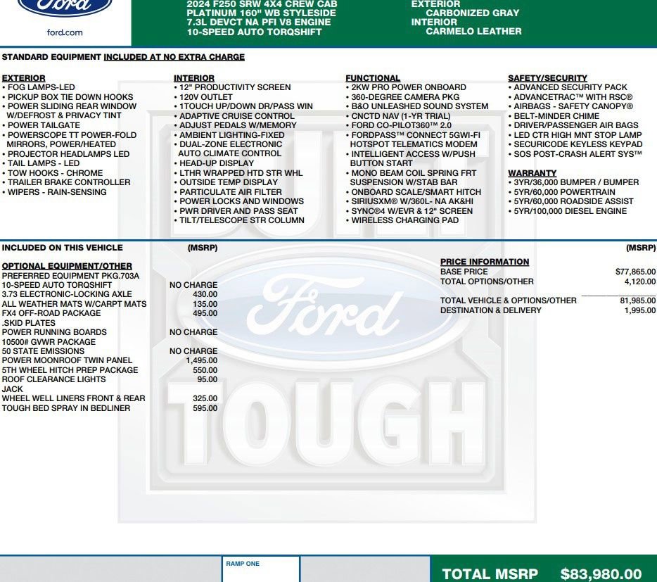 Used 2024 Ford F250 Platinum AWD/4WD image 2