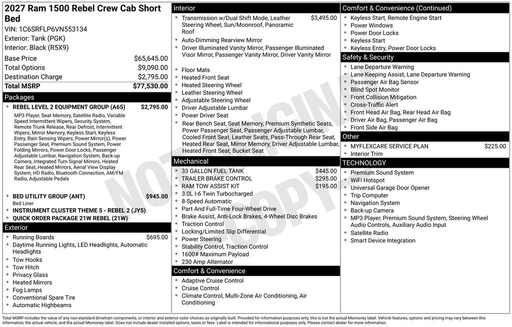 New 2027 RAM 1500 Rebel w/ Rebel Level 2 Equipment Group AWD/4WD image 6
