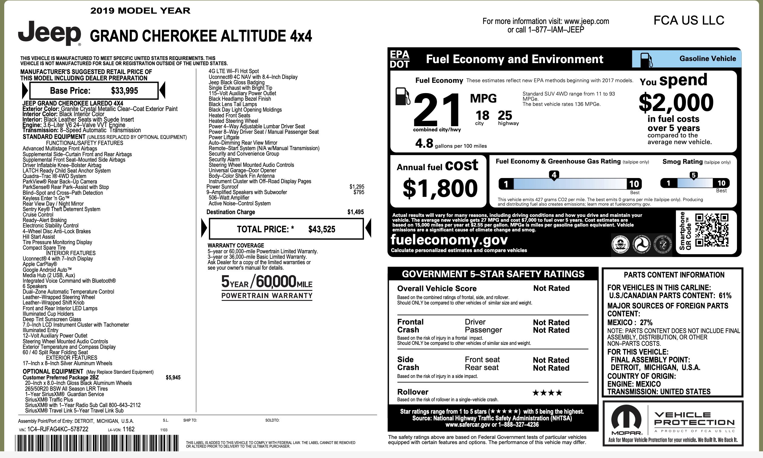 Used 2019 Jeep Grand Cherokee Altitude image 5