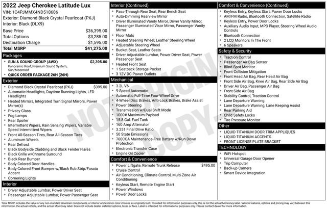 Used 2022 Jeep Cherokee Latitude Lux w/ Sun & Sound Group image 6