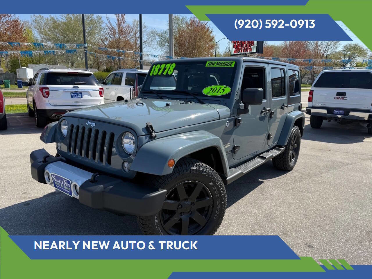 Used 2015 Jeep Wrangler Unlimited Sahara w/ Katzkin Premium Leather Group AWD/4WD image 1