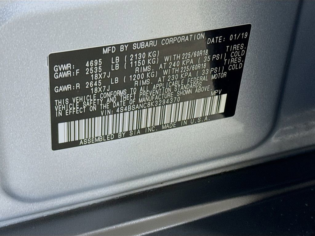 Used 2019 Subaru Outback 2.5i Limited w/ Protection Package #1 image 33