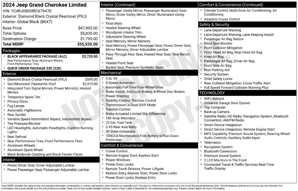 Used 2024 Jeep Grand Cherokee Limited w/ Black Appearance Package AWD/4WD image 10