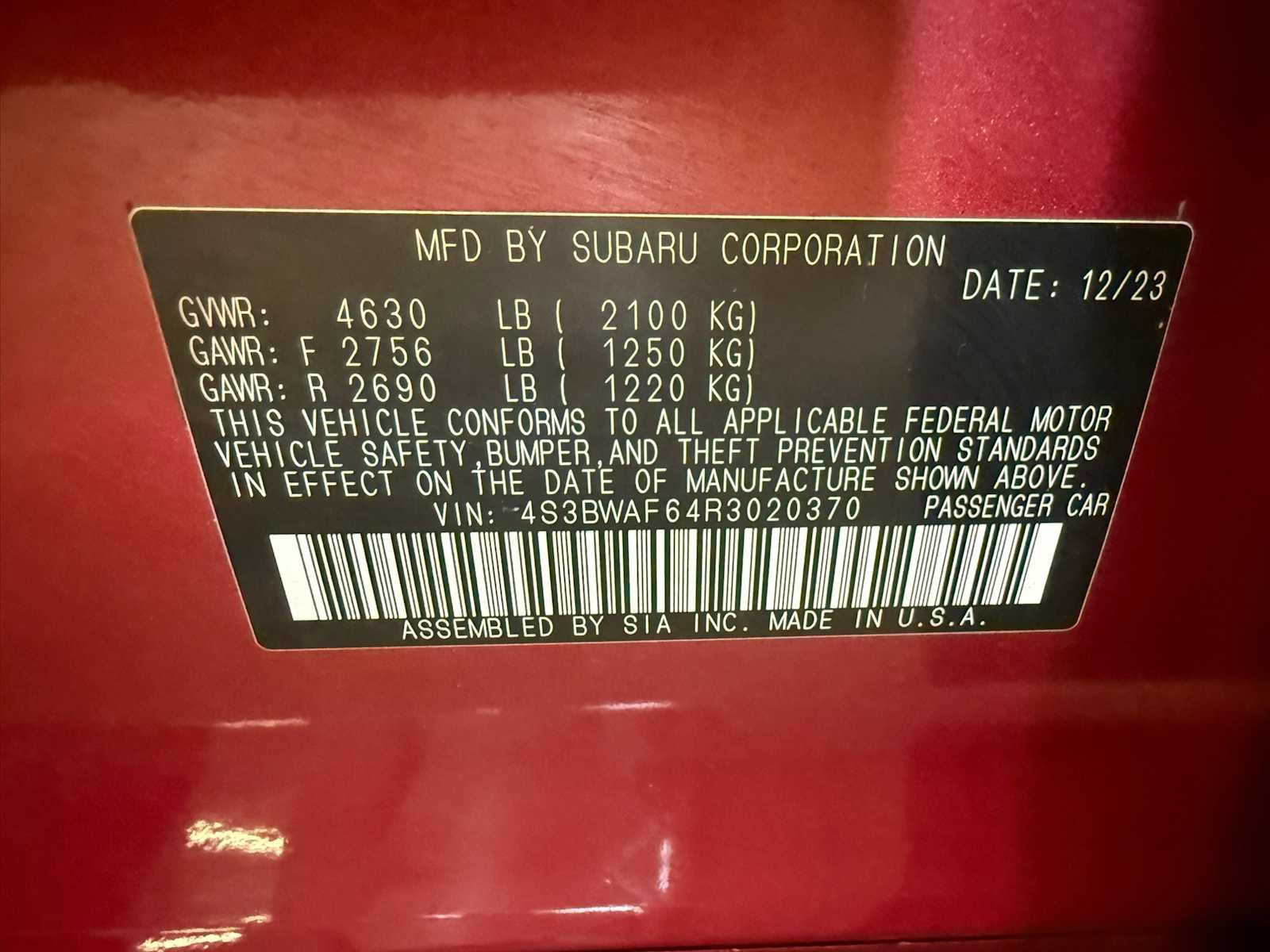 Certified 2024 Subaru Legacy Premium AWD/4WD image 38
