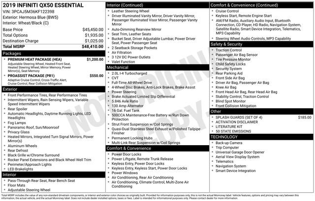 Used 2019 INFINITI QX50 Essential w/ Premium Heat Package image 10