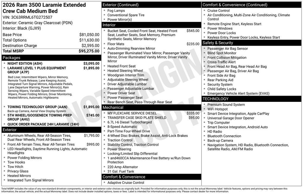 New 2026 RAM 3500 Laramie w/ Night Edition AWD/4WD image 4