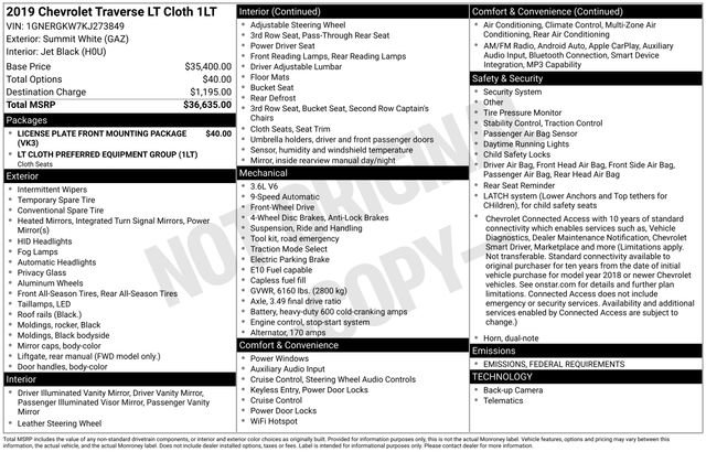 Used 2019 Chevrolet Traverse LT image 31