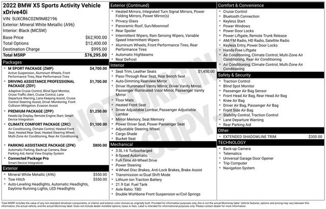 Used 2022 BMW X5 xDrive40i w/ M Sport Package image 37