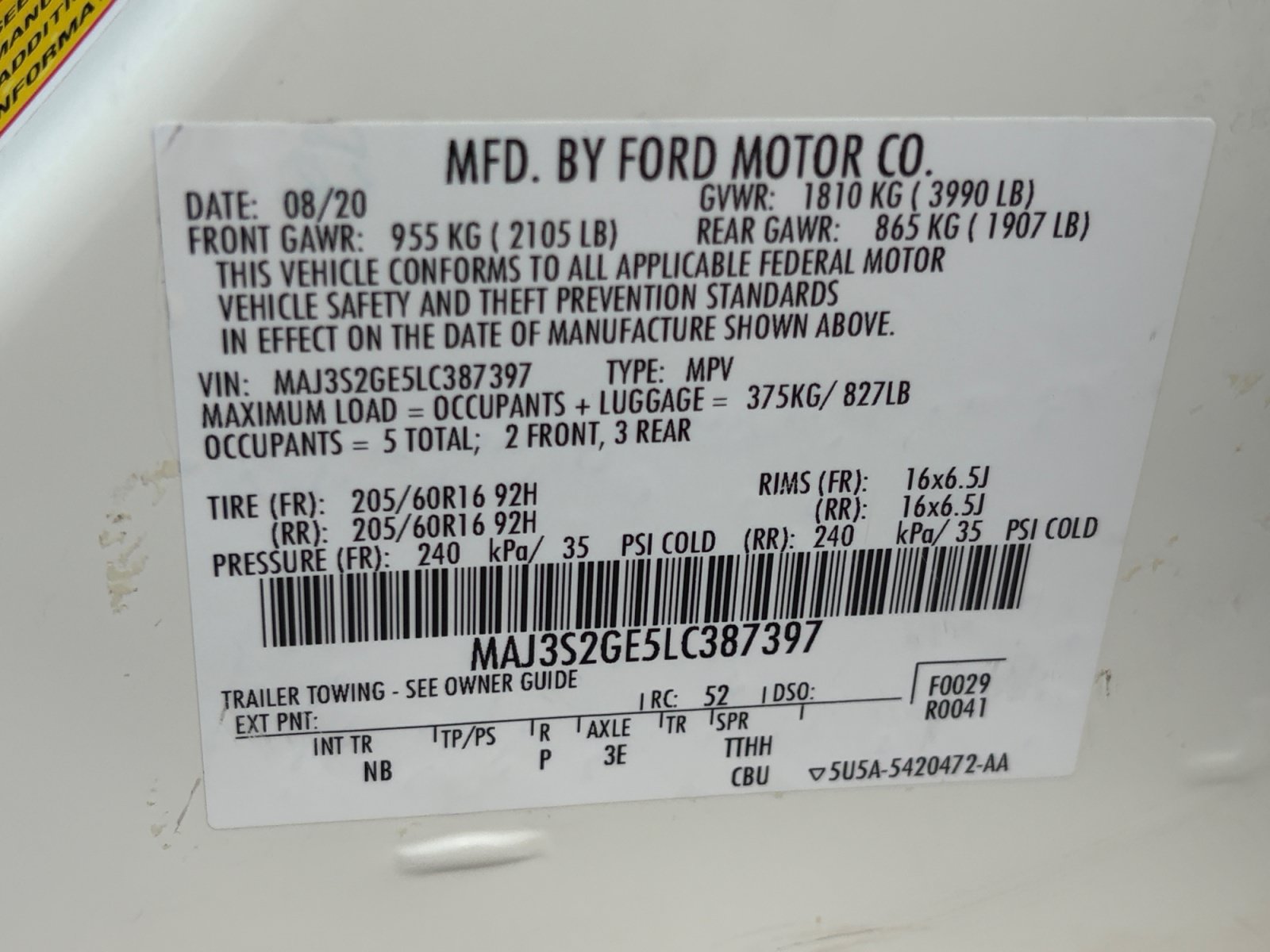 Used 2020 Ford EcoSport SE FWD image 34