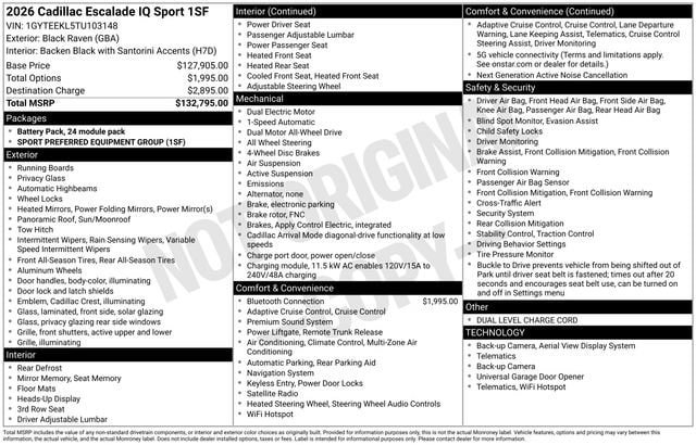 New 2026 Cadillac Escalade IQ Sport 1 AWD/4WD image 28