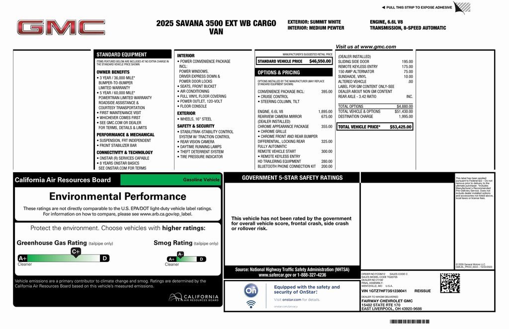 New 2025 GMC Savana 3500 Work Van w/ Driver Convenience Package image 4