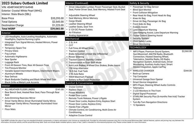 Certified 2023 Subaru Outback Limited AWD/4WD image 37