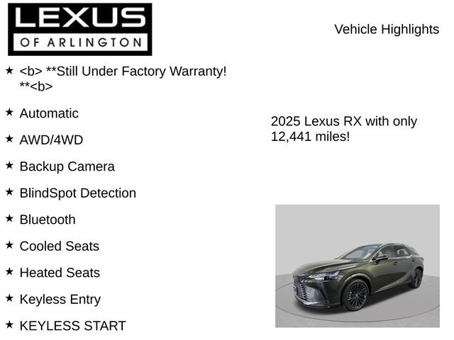 Used 2025 Lexus RX 350 Premium w/ Convenience Package AWD/4WD image 8