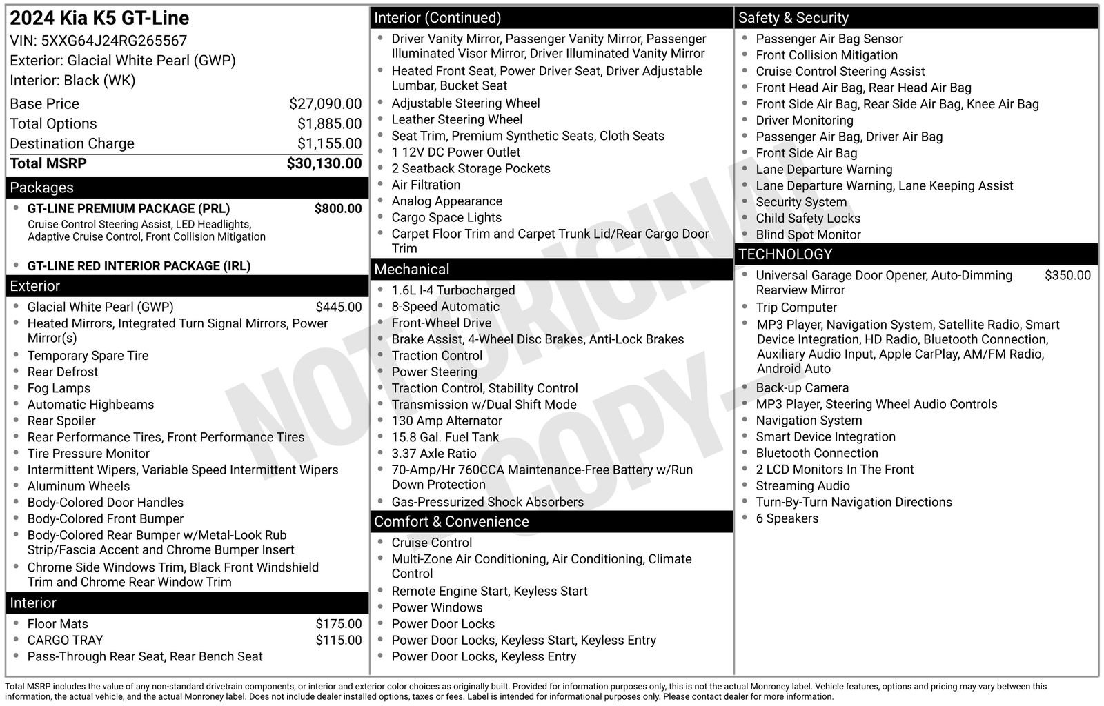 Certified 2024 Kia K5 GT-Line w/ GT-Line Premium Package FWD image 17