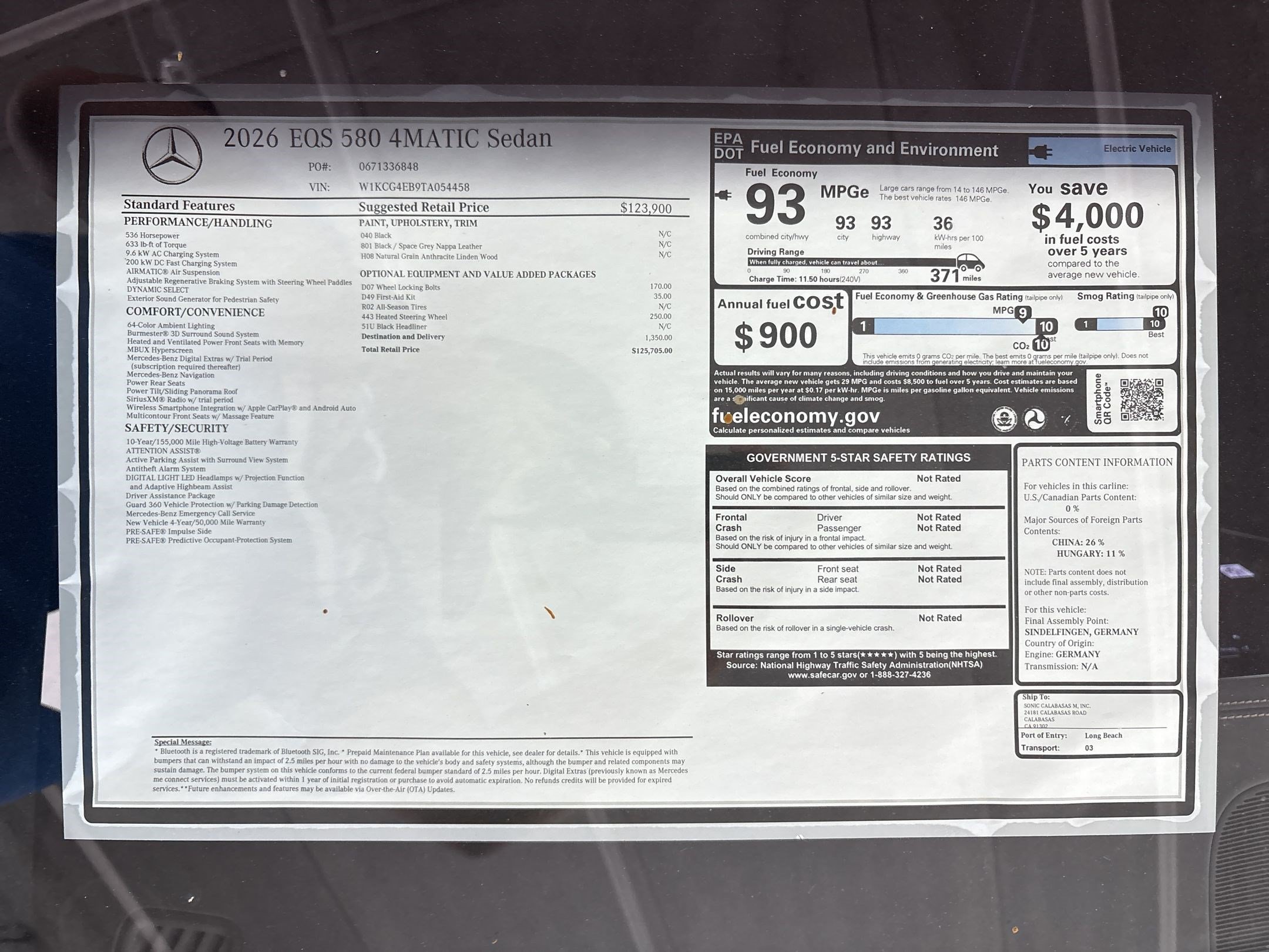 New 2026 Mercedes-Benz EQS 580 4MATIC Sedan image 31