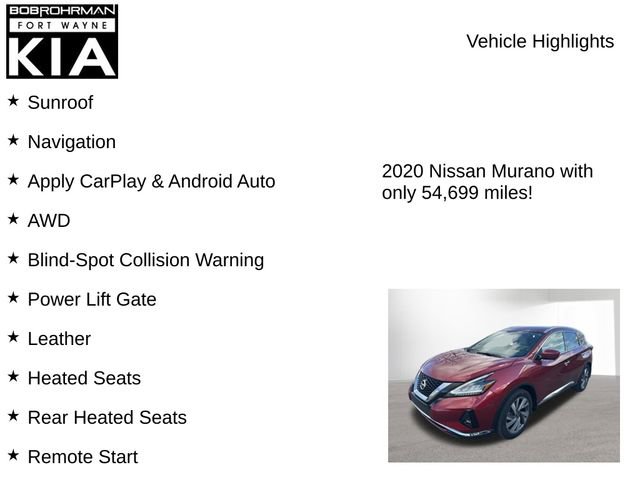 Used 2020 Nissan Murano SL w/ Moonroof Package image 7