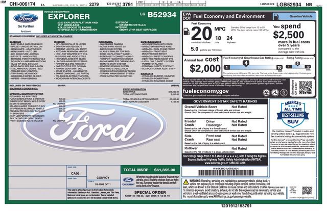 Used 2020 Ford Explorer Platinum w/ Premium Technology Package image 8