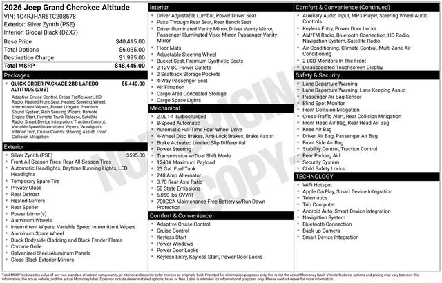 New 2026 Jeep Grand Cherokee Altitude image 39