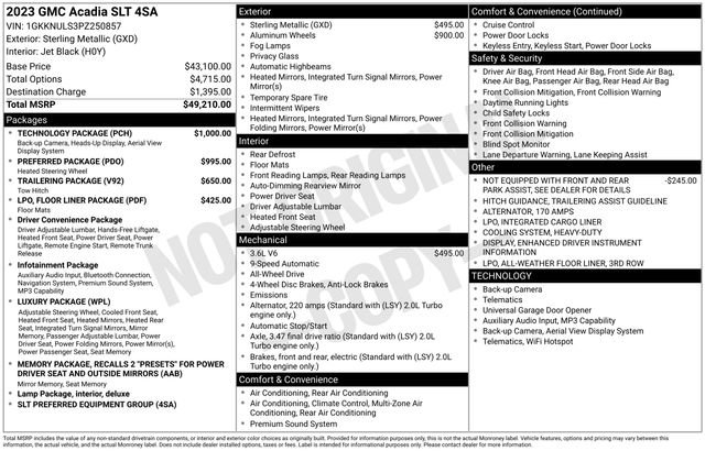 Used 2023 GMC Acadia SLT w/ Technology Package AWD/4WD image 26
