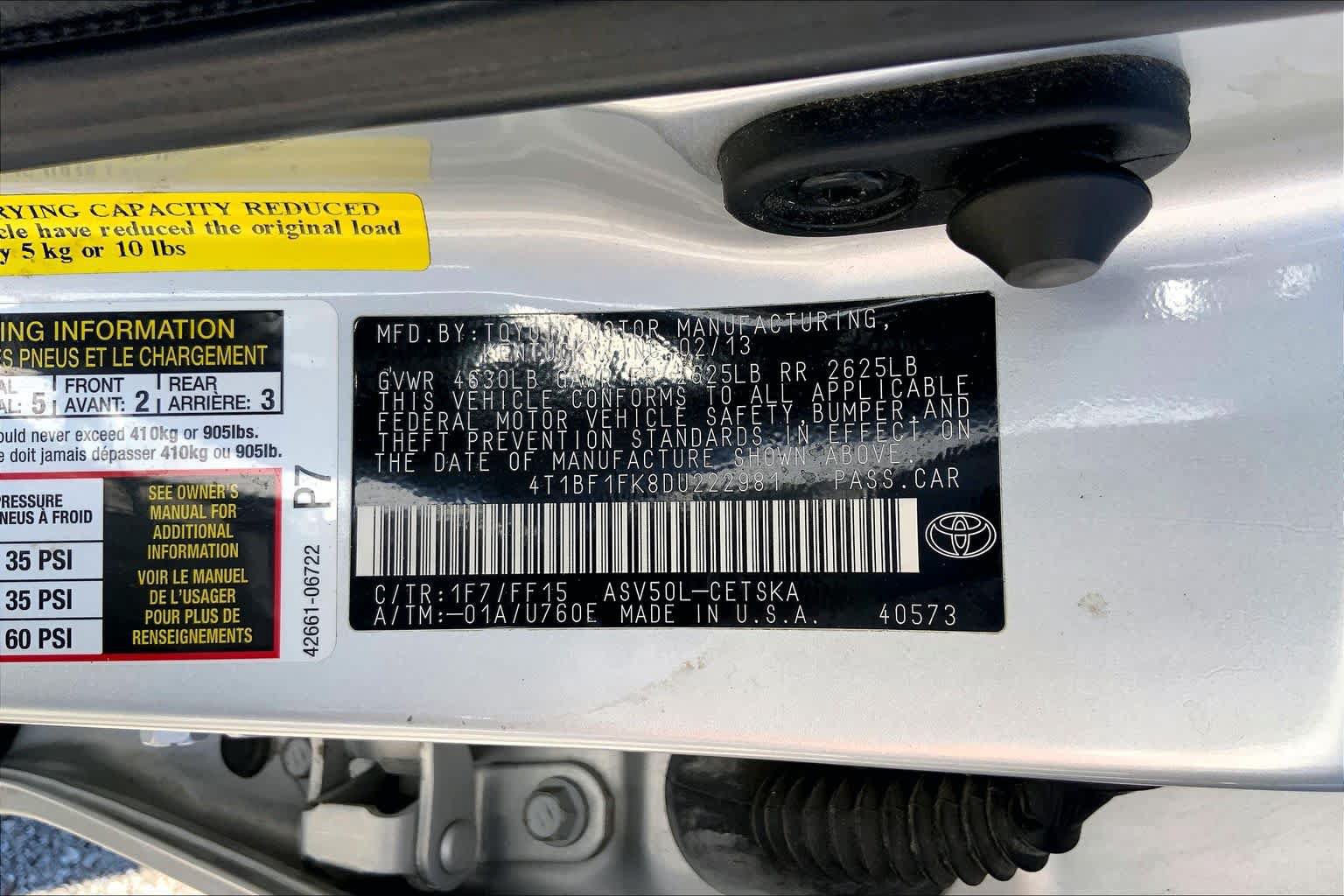 Used 2013 Toyota Camry SE FWD image 35