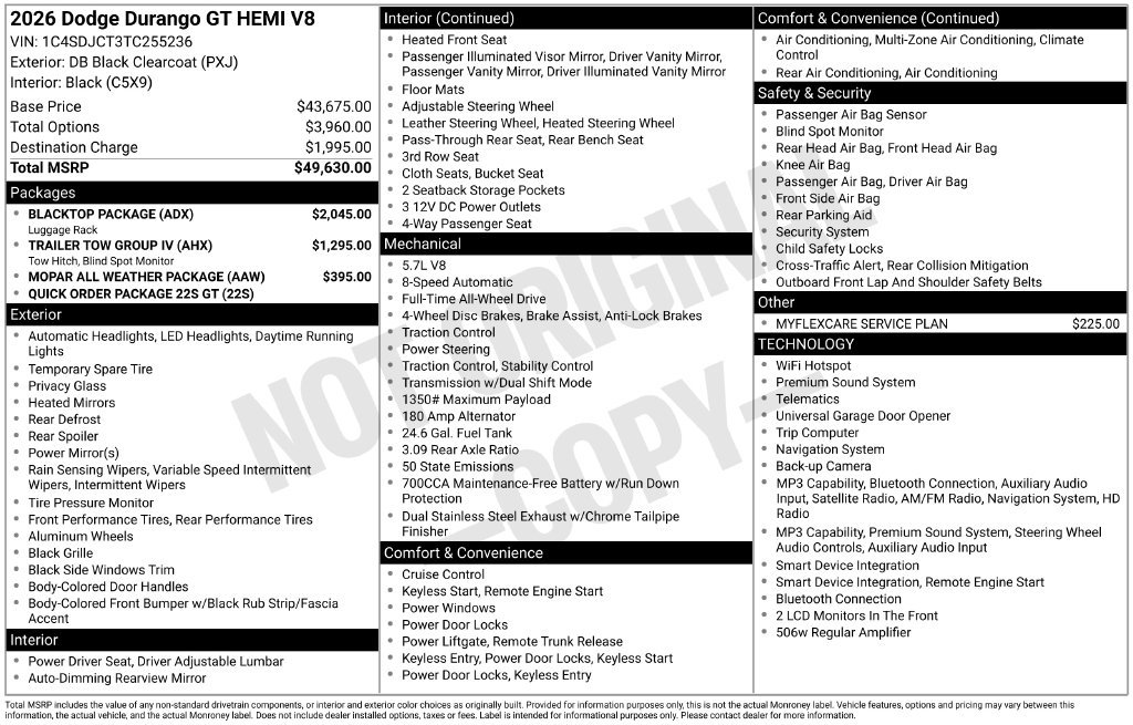 New 2026 Dodge Durango GT w/ Blacktop Package AWD/4WD image 5
