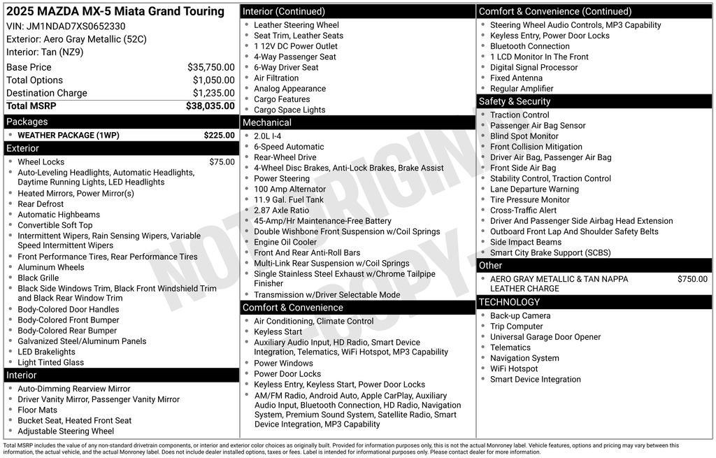Certified 2025 MAZDA MX-5 Miata Grand Touring w/ Weather Package image 26