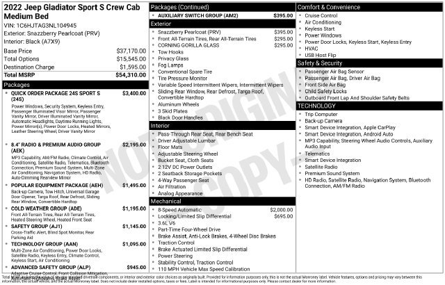 Used 2022 Jeep Gladiator Sport