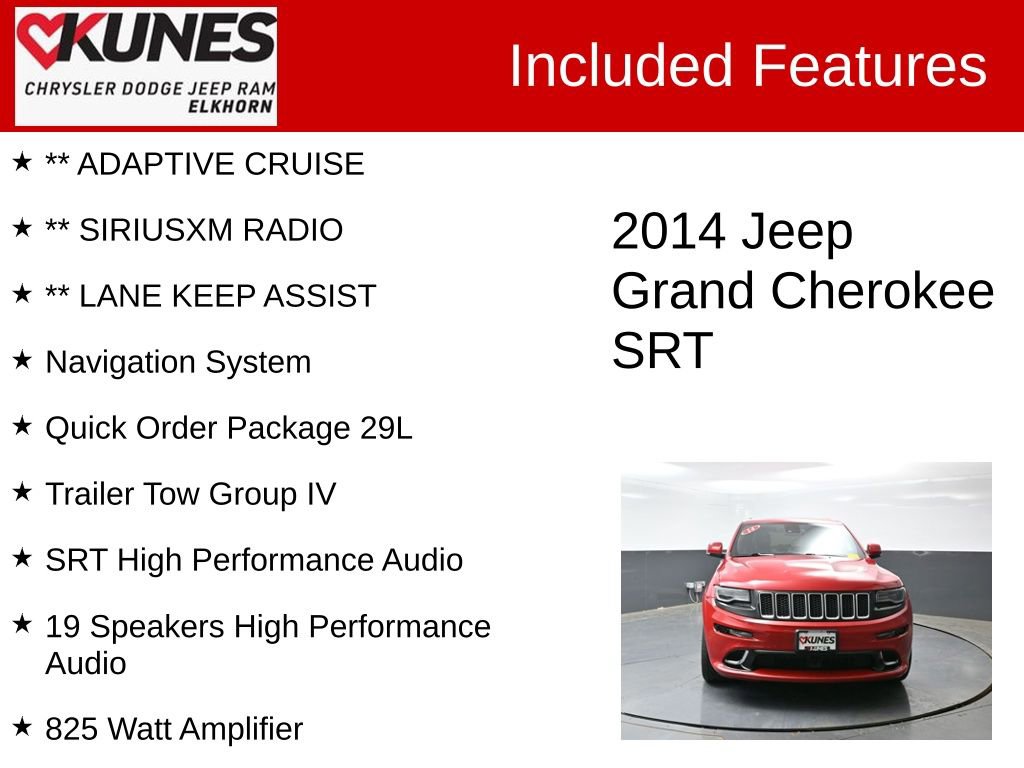 Used 2014 Jeep Grand Cherokee SRT8 w/ Luxury Group II AWD/4WD image 4