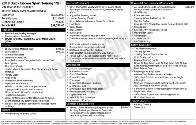 Used 2018 Buick Encore Sport Touring image 17