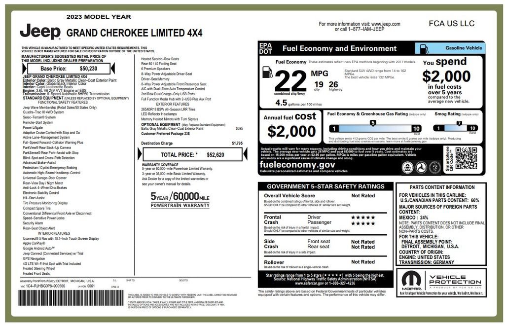 Certified 2023 Jeep Grand Cherokee Limited AWD/4WD image 4