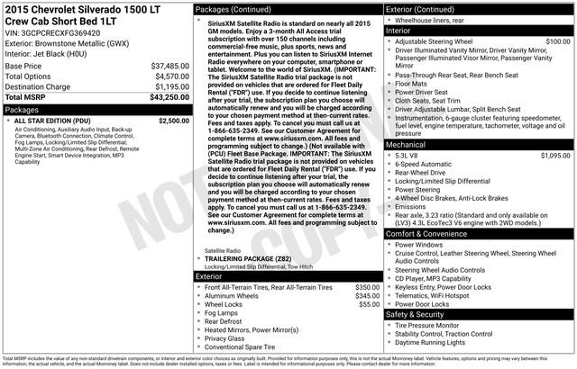 Used 2015 Chevrolet Silverado 1500 LT w/ All Star Edition image 2