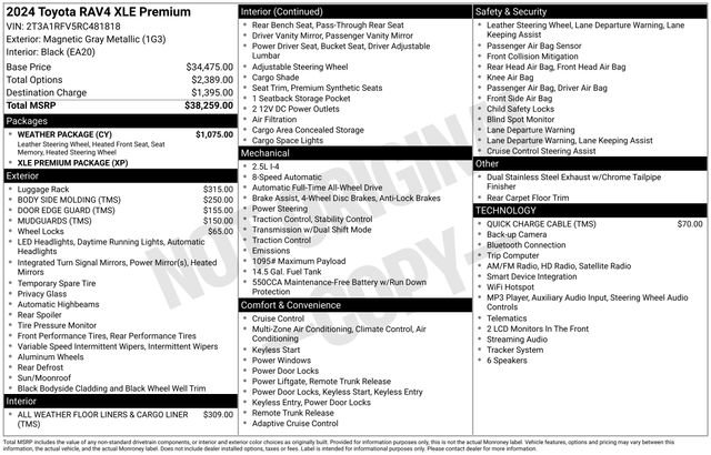 Used 2024 Toyota RAV4 XLE Premium w/ Weather Package AWD/4WD image 29