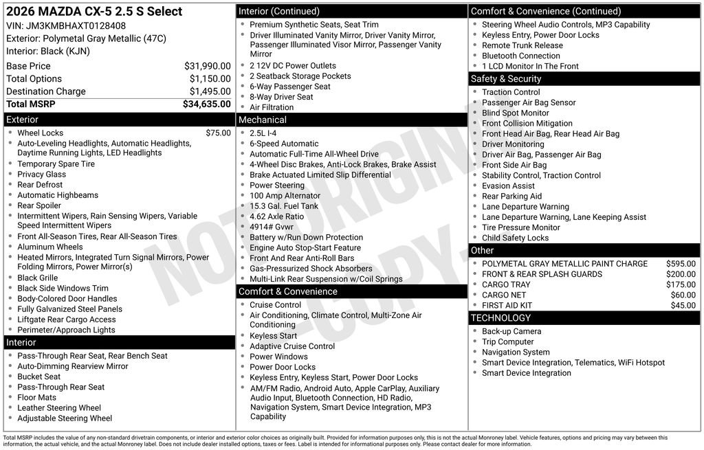 New 2026 MAZDA CX-5 Select AWD/4WD image 6