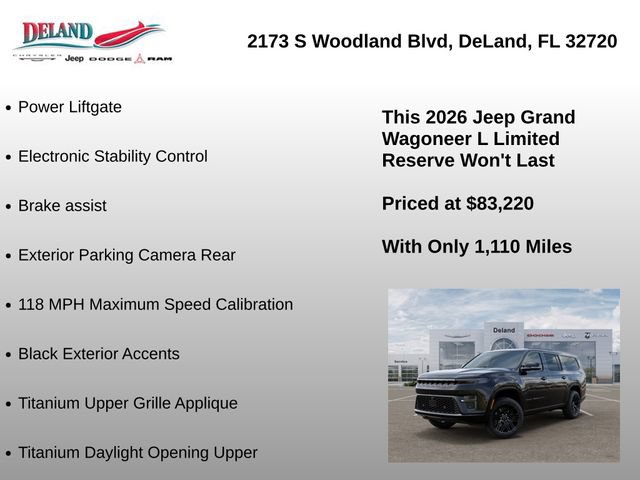 New 2026 Jeep Grand Wagoneer L Limited AWD/4WD image 39